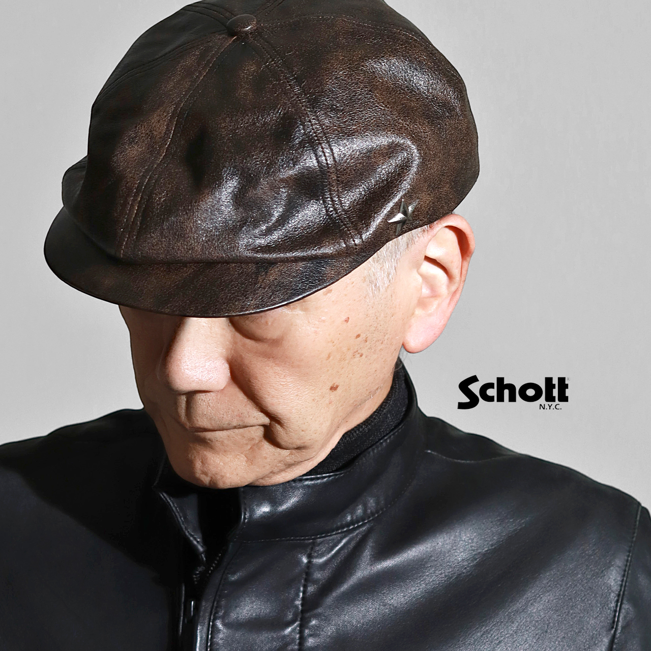 Schott N.Y.C メンズキャスケット（サイズ（S/M/L）：L）｜帽子