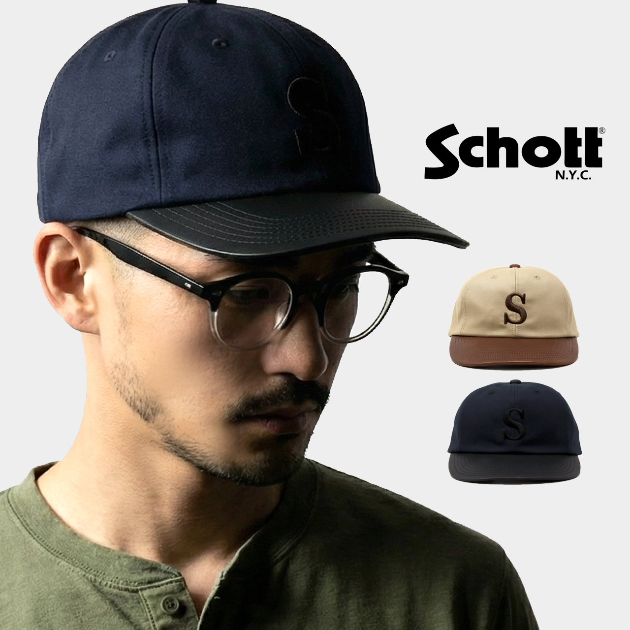 Schott N.Y.C（ショット） キャップ 深め 帽子 メンズ 深いキャップ