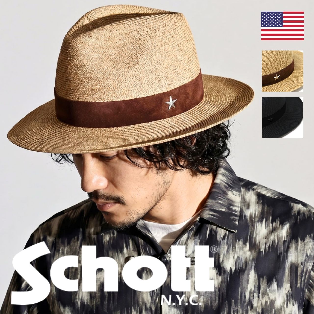Schott N.Y.C（ショット） ハット メンズ 中折れハット ペーパー