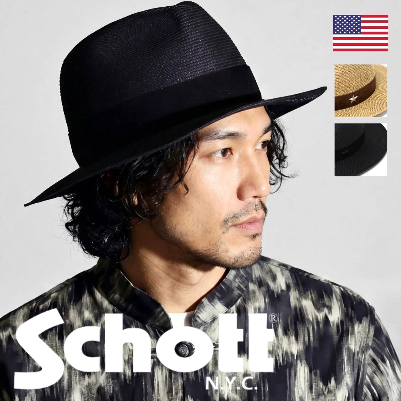 Schott N.Y.C（ショット） ハット メンズ 中折れハット ペーパー