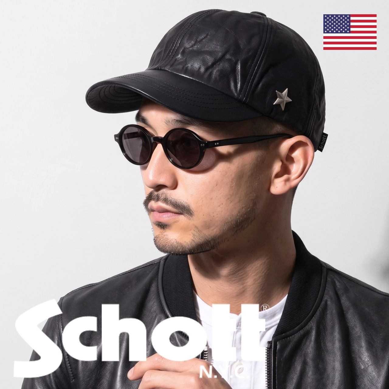 Schott N.Y.C（ショット） Schott レザー キャップ 本革キャップ ヌメ