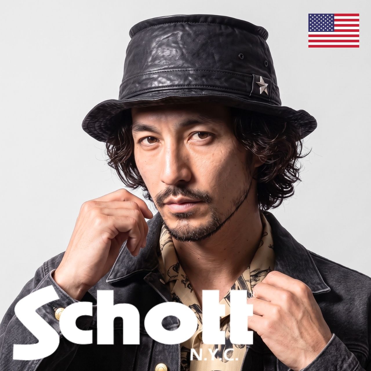 Schott N.Y.C（ショット） レザーハット バケットハット Schott