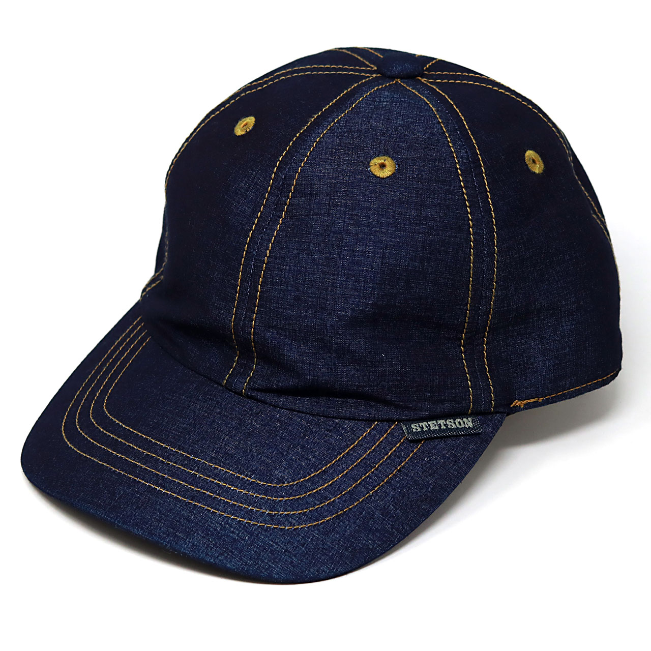 未使用級　ステットソン　春夏 STETSON ステットソン キャップ デニム 春夏 帽子 紳士 ステッチ