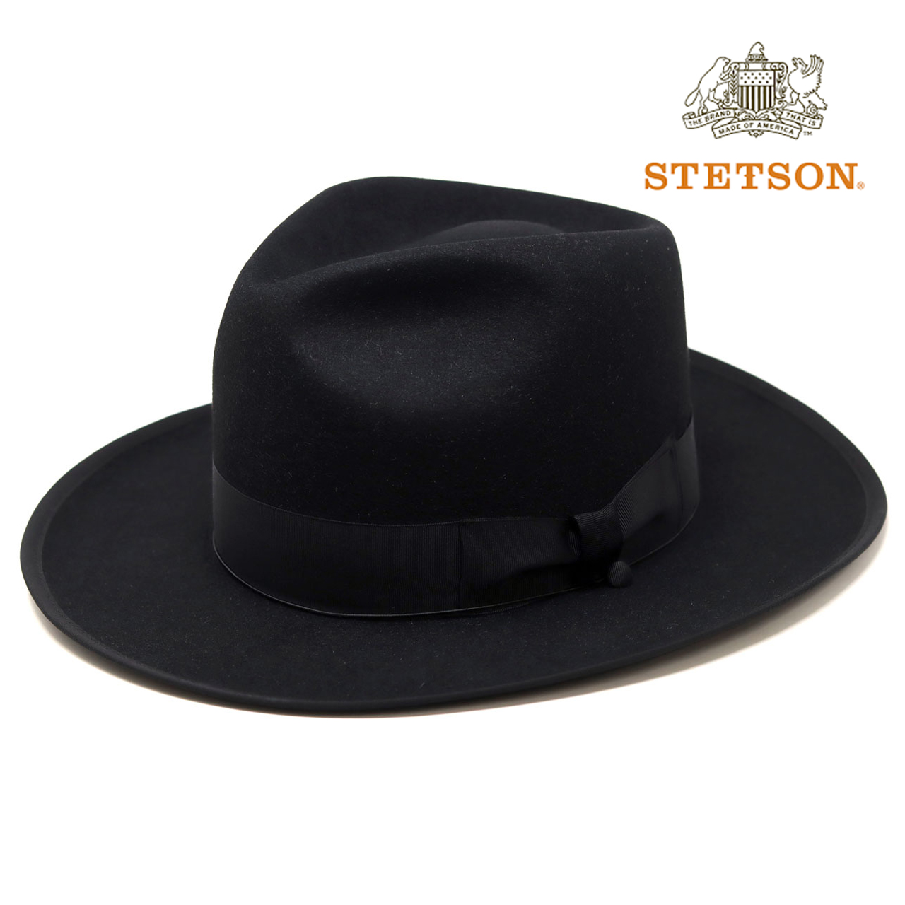 ステットソン 中折れハット CLN 復刻 STETSON フェルトハット ラビット ハット 日本製 ラビットファーフェルト メンズ 帽子 送料無料 ブラック｜elehelm-hatstore｜02