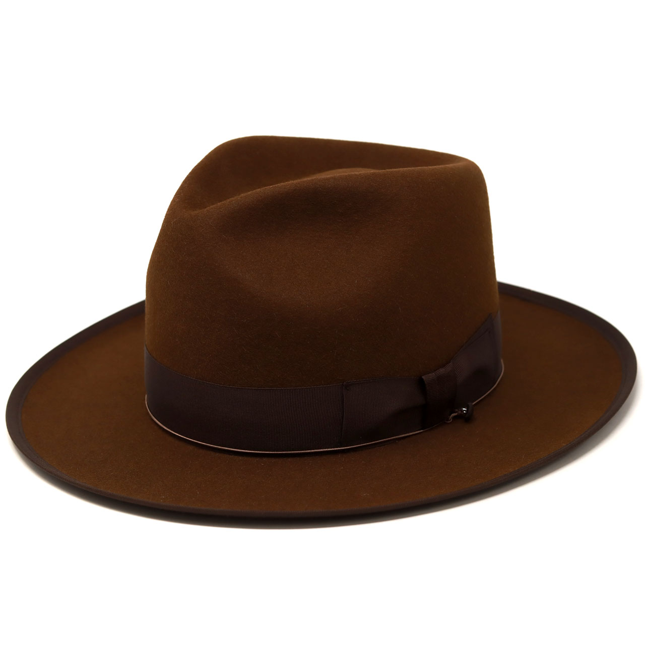 復刻 STETSON フェルトハット 日本製 ラビットファーフェルト ステットソン 中折れハット CLN ラビット ハット メンズ 帽子 送料無料 中茶