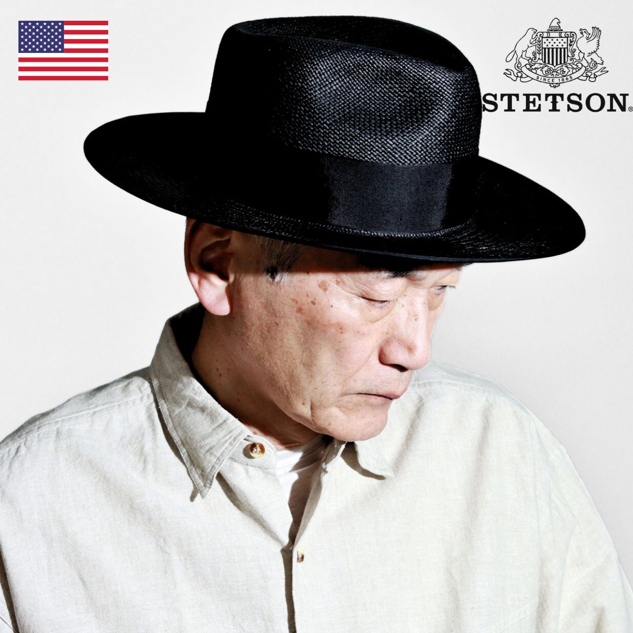 STETSON(ステットソン)帽子 STETSON パナマ ハット ステットソン 黒 メンズ 帽子 トキヤ草