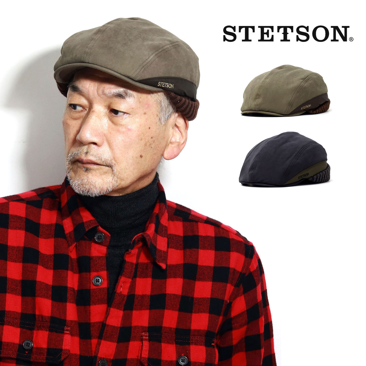 ステットソン 冬 ハンチング メンズ サーモ 保温 防寒 ハンチング帽 耳当て ハンティング 紳士 ...