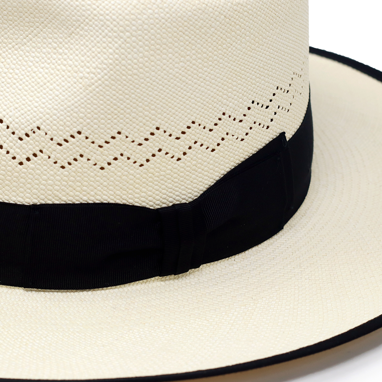 STETSON パナマハット グレード8 レース 透かし編み パイピング 帽子