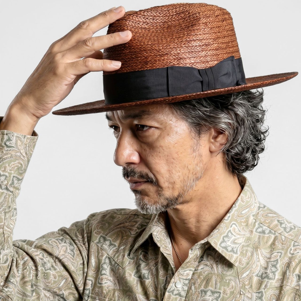 ビンテージハット　59.60 リメイク　ハイクラウン、ロングブリム STETSON（ステットソン） ハット ロングブリム ブレードハット メンズ