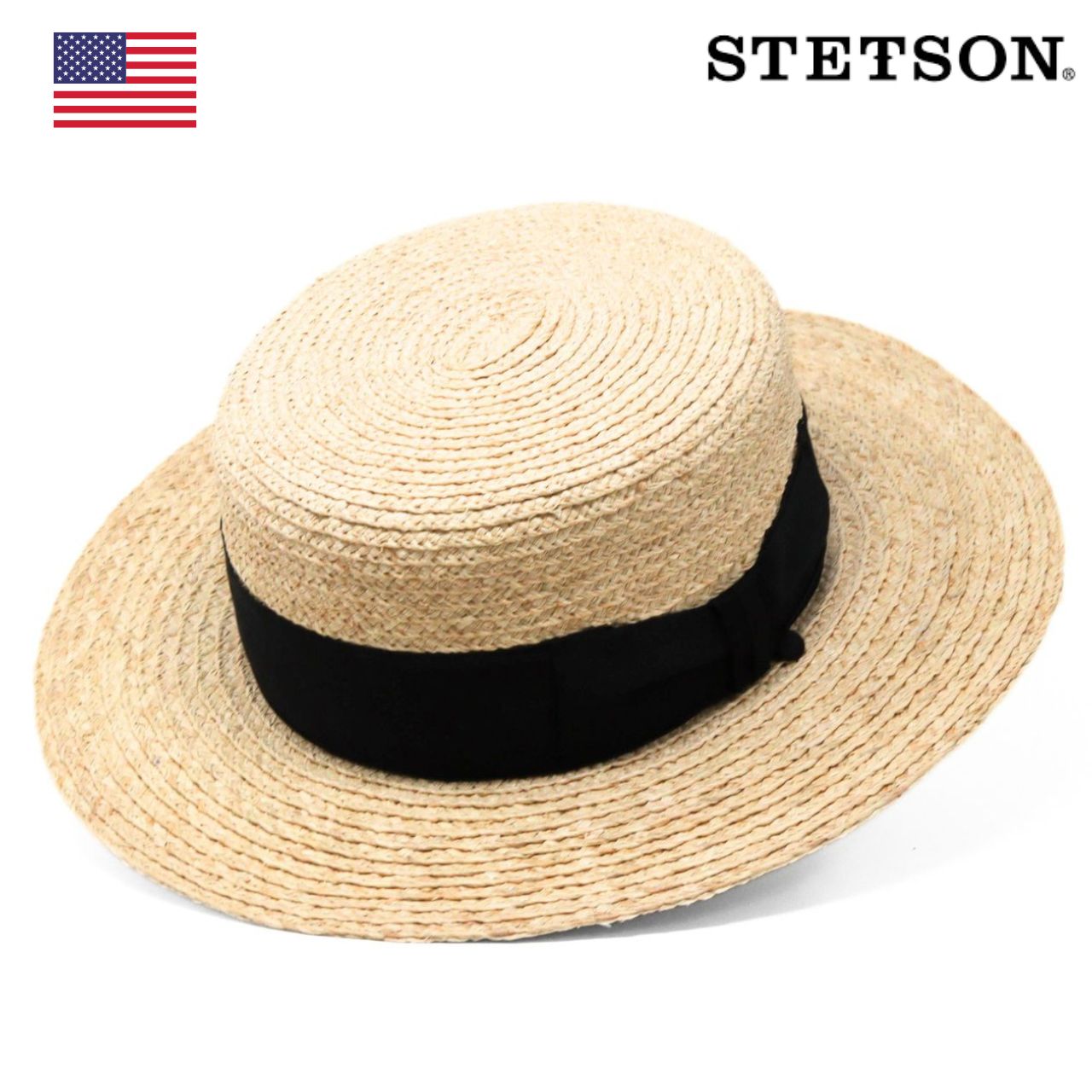 STETSON（ステットソン） カンカン帽 メンズ ラフィア 麦わら帽子