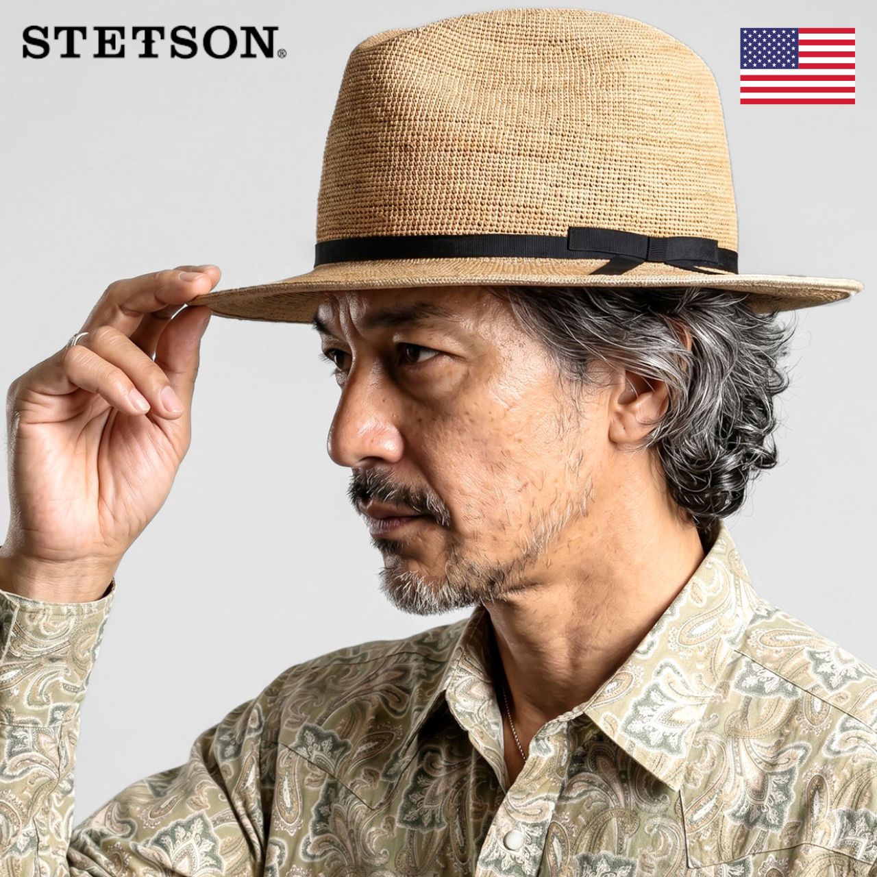 STETSON（ステットソン） ラフィアハット メンズ 中折れハット
