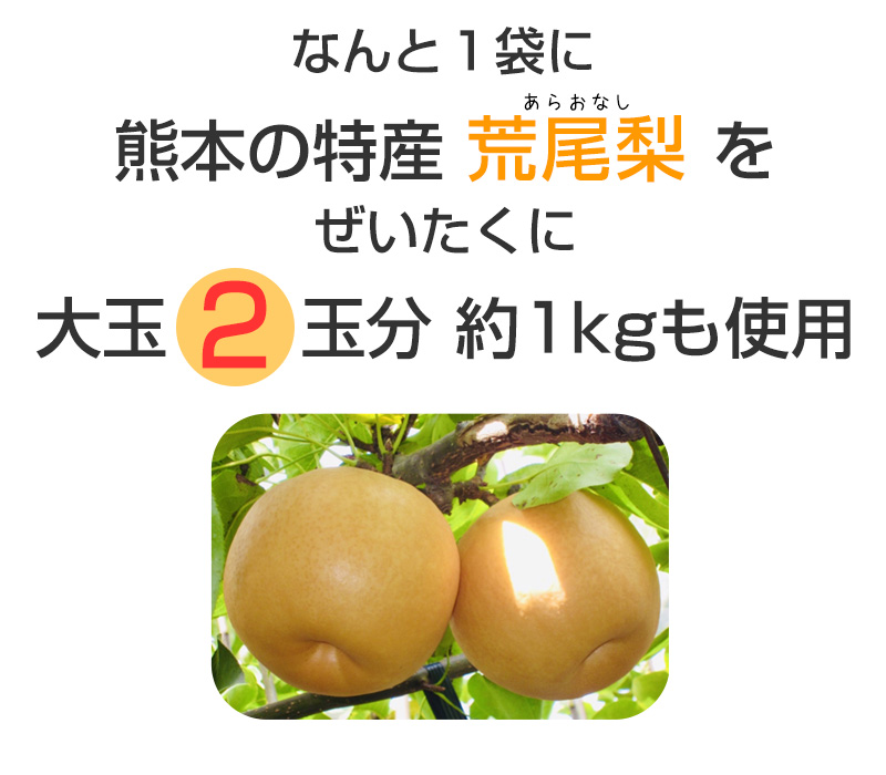 荒尾梨を大玉2玉分使用