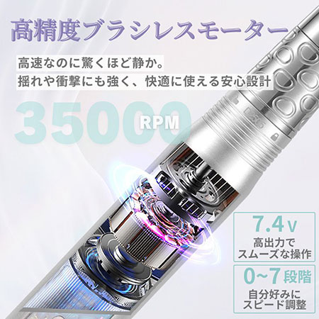 SONAIL AMDMG ブラシレス35K コードレスマシン 7段階 USB充電式 6カ月