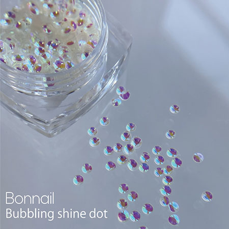 ボンネイル Bonnail バブリングシャインドット 約1.5g クリアホログラム ドットホイル ラメ グリッター 水玉 ネイルパーツ デコパーツ 泡ネイル バブ・