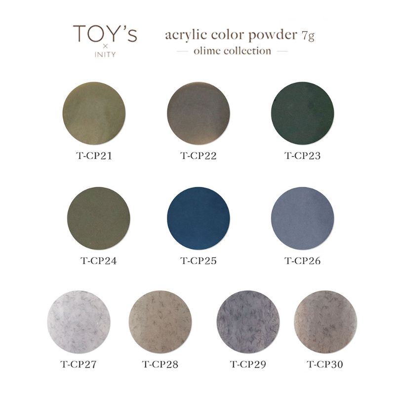 TOY's × INITY トイズバイアイニティ アクリルカラーパウダー オリーミーコレクション 7g 10色からご選択 CP21-CP30 ニットパウダー 寒色 冬 新品 送料無料