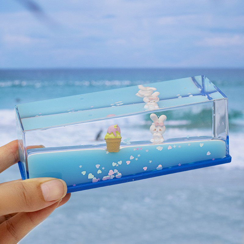 ドリフトボトル アイスクリームとうさぎ 3色からご選択 置き物