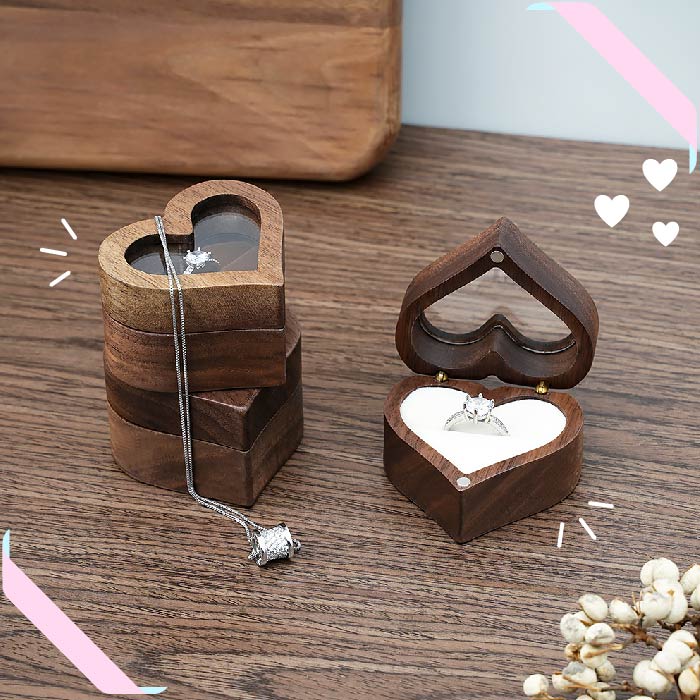 ハート型引き出しの木製小物入れ　ジュエリーボックス 木製 ハート ジュエリーボックス 14種類からご選択 ジュエリーケース