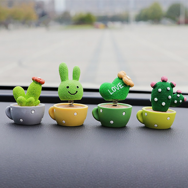 カーアクセサリー サボテン 4個セット 2種類からご選択 おもちゃ