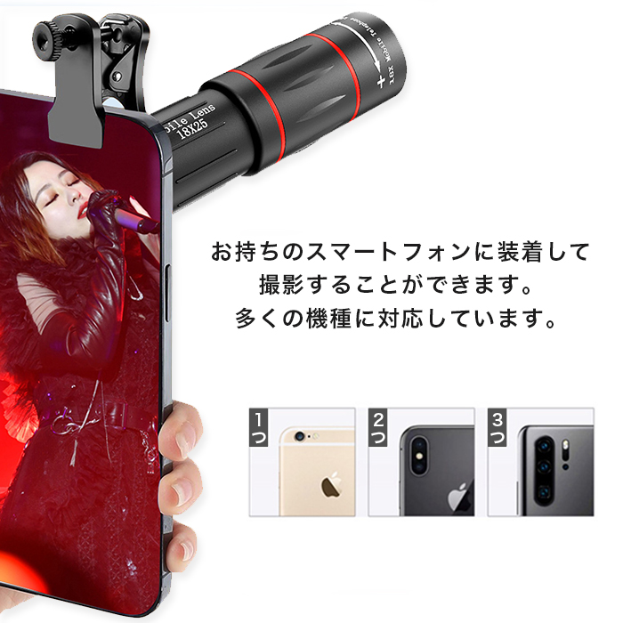 スマホ用望遠レンズセット 3種からご選択 18倍 28倍 64倍 iPhone