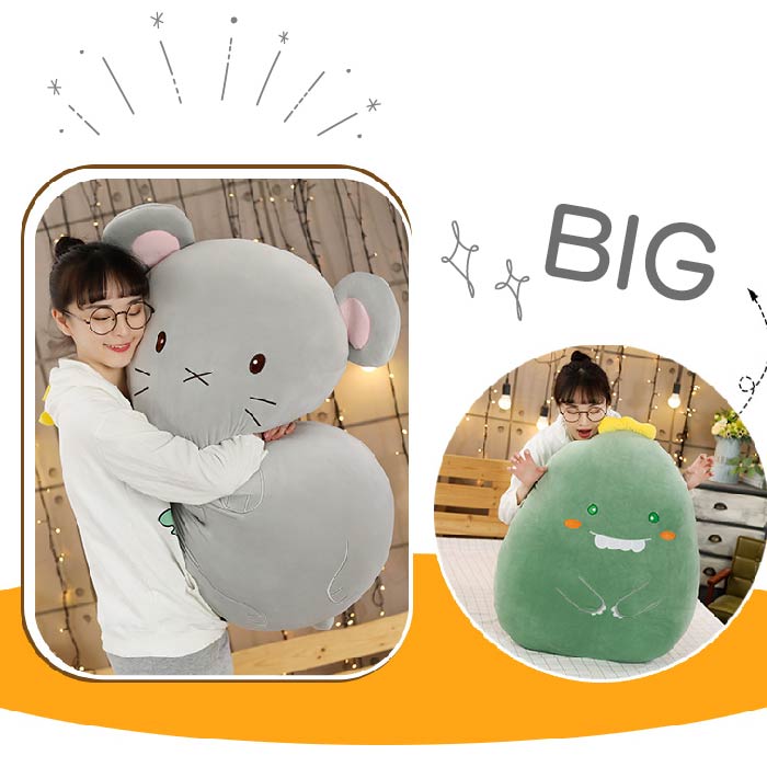 動物 BIGクッション 4種×3サイズからご選択 ねずみ 柴犬 うさぎ 恐竜