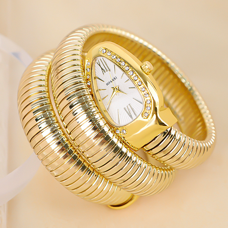 金色蛇デザイン ChandlerSWISS ブレスレットウオッチ プラーク10 スネーク 腕時計 20色からご選択 ブレスレット 蛇 ヘビ メンズ