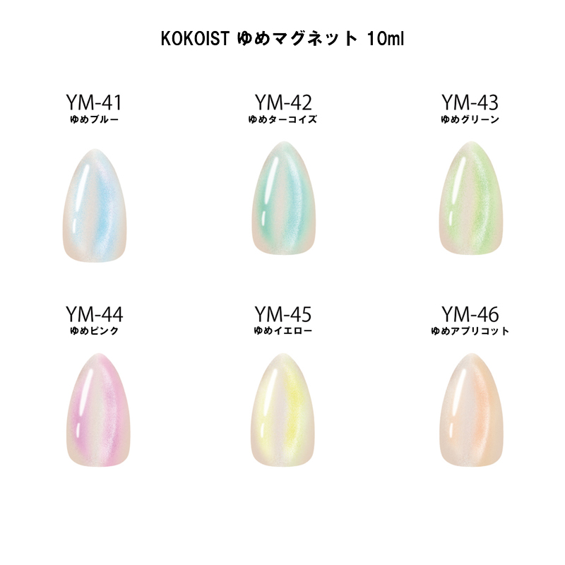 KOKOIST カラージェルセット マグネット ノンワイプトップコート 14点 KOKOIST ココイスト ゆめマグネット 10ml 6種類からご選択 YM-41