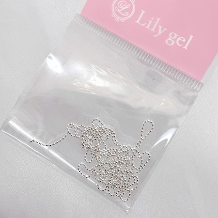 リリージェル Lilygel エレガントパーツコレクション ボールチェーンシルバー 0.8mm 50cm ネイルチェーン ボールチェーン メタルチェーン ネイルパー・