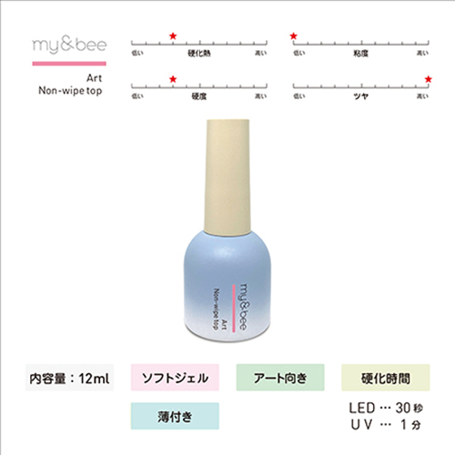 マイビー my＆bee アートノンワイプトップ 12ml トップジェル ジェル