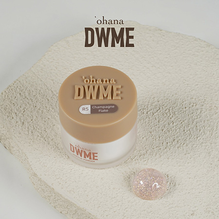 ohana×DWME カラーパウダー R5 シャンパンフレーク 7g クリア グリッター ラメ スカルプチュア 3Dアート 長さ出し キラキラ シャンパンゴールド 新品 送料無料