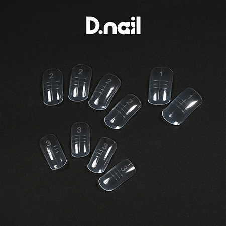 ディーネイル D.nail 3Dアート用チップ 計10枚 カーブ付き クリア素材 パーツ作成 アートパーツ ネイルアート デザイン 3Dネイル ジェルネイル 新品 送料無料