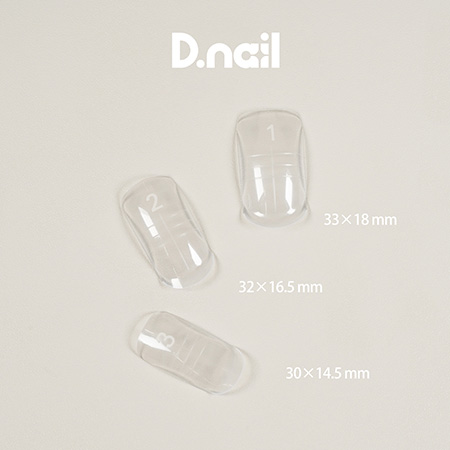 ディーネイル D.nail 3Dアート用チップ 計10枚 カーブ付き クリア素材