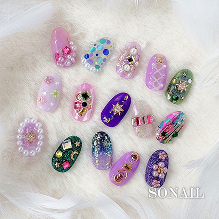 SONAIL×MAIKO Playful mix sun purple ソネイル FY001824 ネイルパーツ