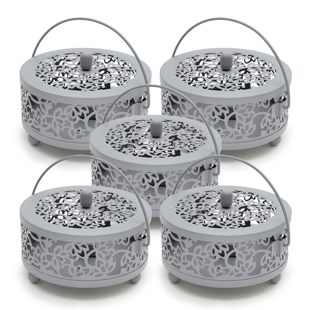 蚊取り線香入れ 蚊取り線香ホルダー 蚊取り線香立て おしゃれ 5個セット ロータス蓮柄 蚊遣り 蚊やり スチール製 ブラック 黒 虫よけ対策 アジア工房 10 | ブランド登録なし | 02