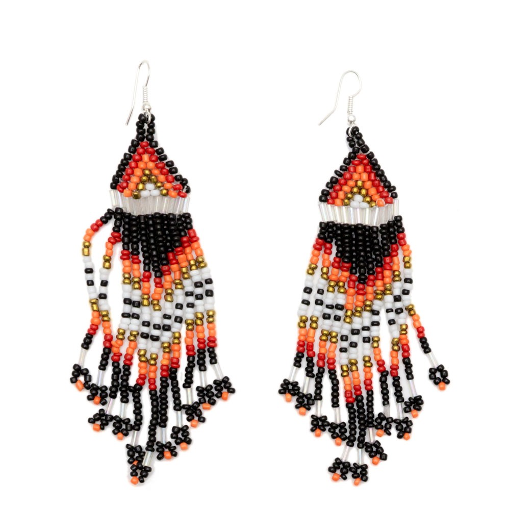ピアス ビーズ フリンジ 揺れる アジアン エスニック カラフル おしゃれ バリ雑貨 フックピアス レディース 夏 1263 | ブランド登録なし | 02