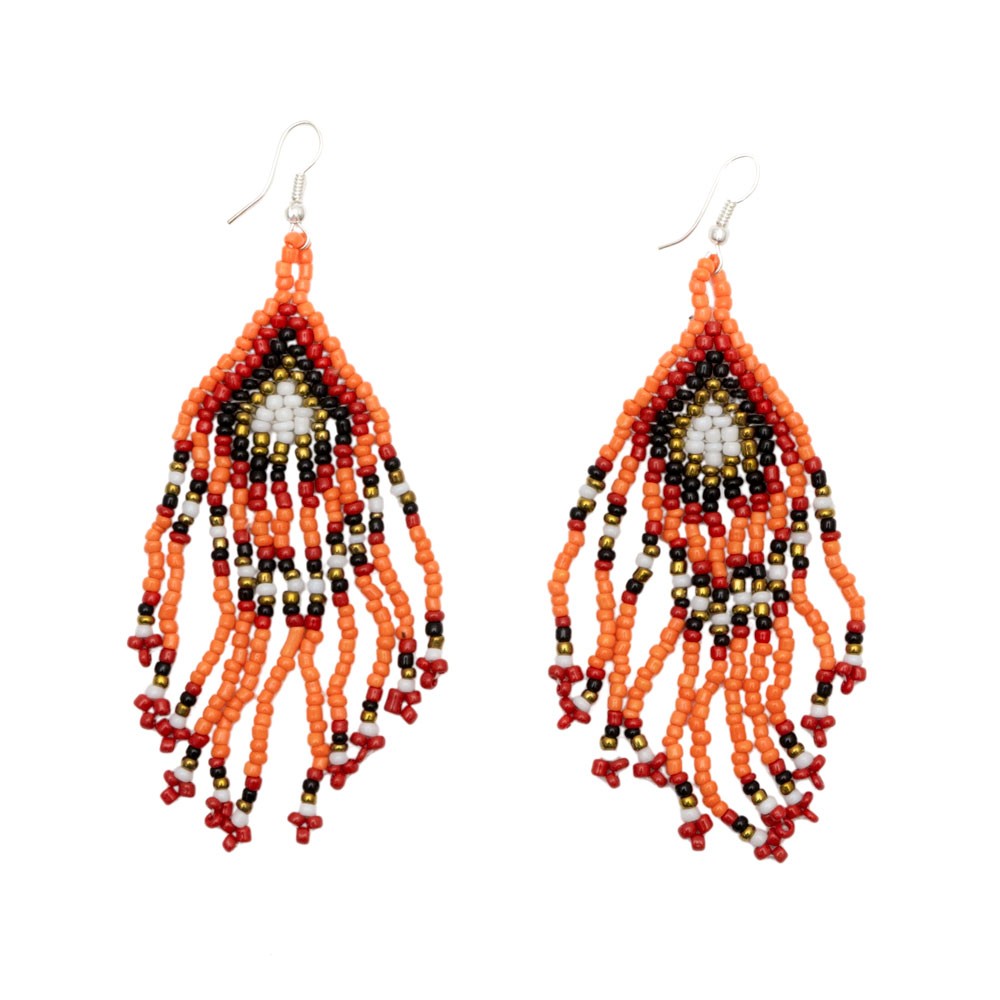 ピアス ビーズ フリンジ 揺れる アジアン エスニック カラフル おしゃれ バリ雑貨 フックピアス レディース 夏 1263 | ブランド登録なし | 01