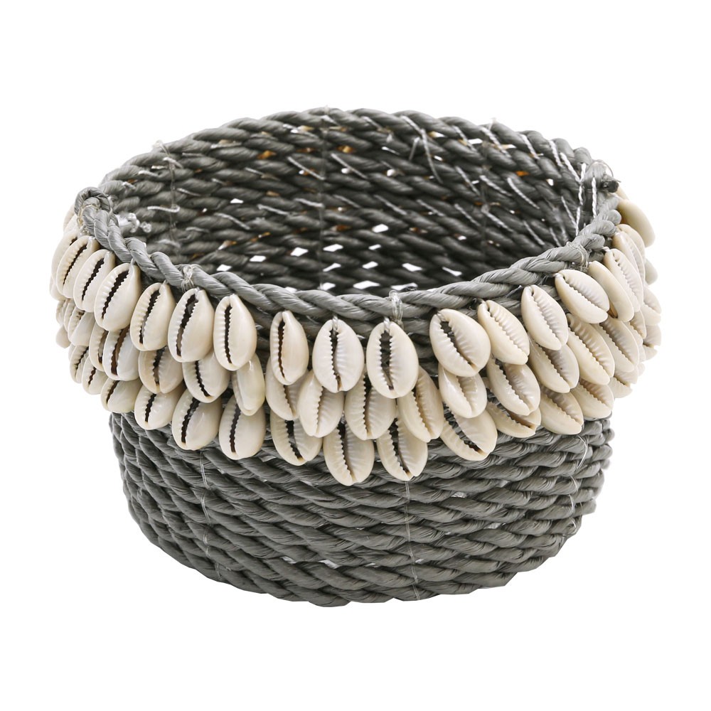 小物入れ 収納バスケット カゴ かごバスケット おしゃれ シェル付き バリ アジアン 収納ケース インテリア ナチュラル リゾート 1351 | ブランド登録なし | 01