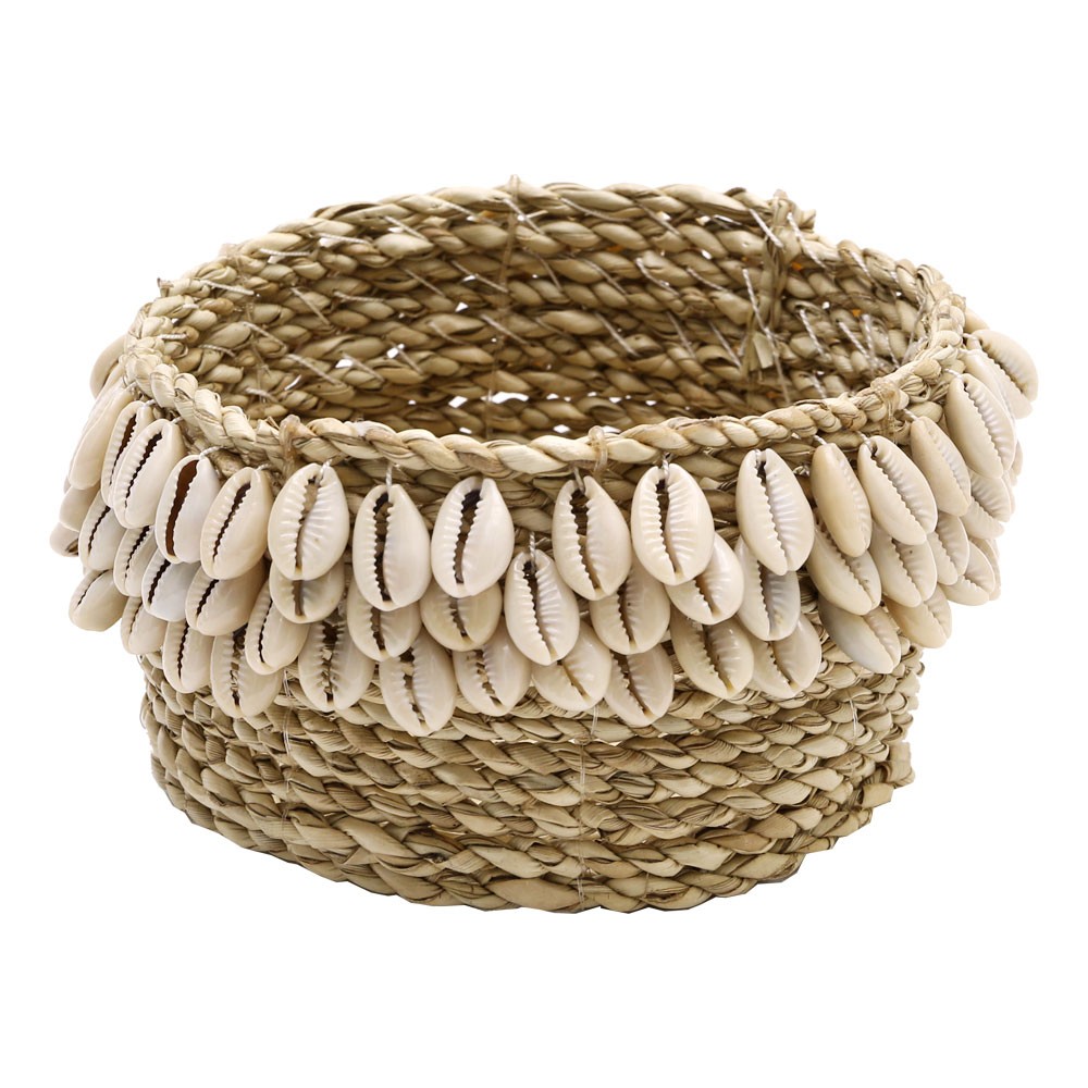 小物入れ 収納バスケット カゴ かごバスケット おしゃれ シェル付き バリ アジアン 収納ケース インテリア ナチュラル リゾート 1351 | ブランド登録なし | 02