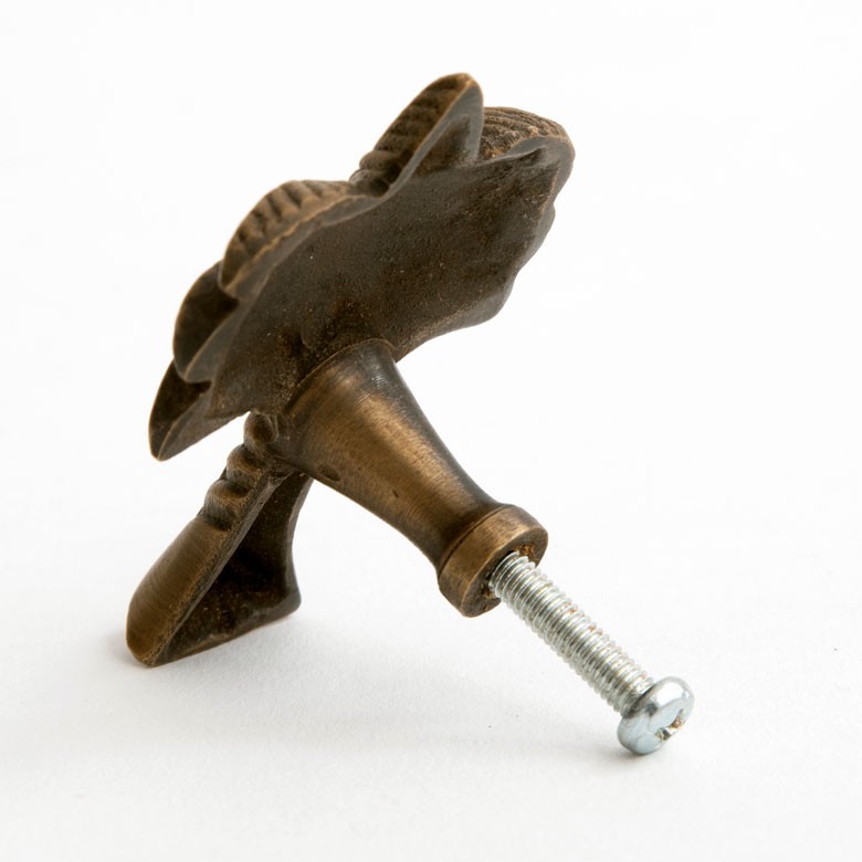 取っ手 ドアノブ 真鍮製 ヤシの木型 Mサイズ 幅4.5cm 高さ6cm