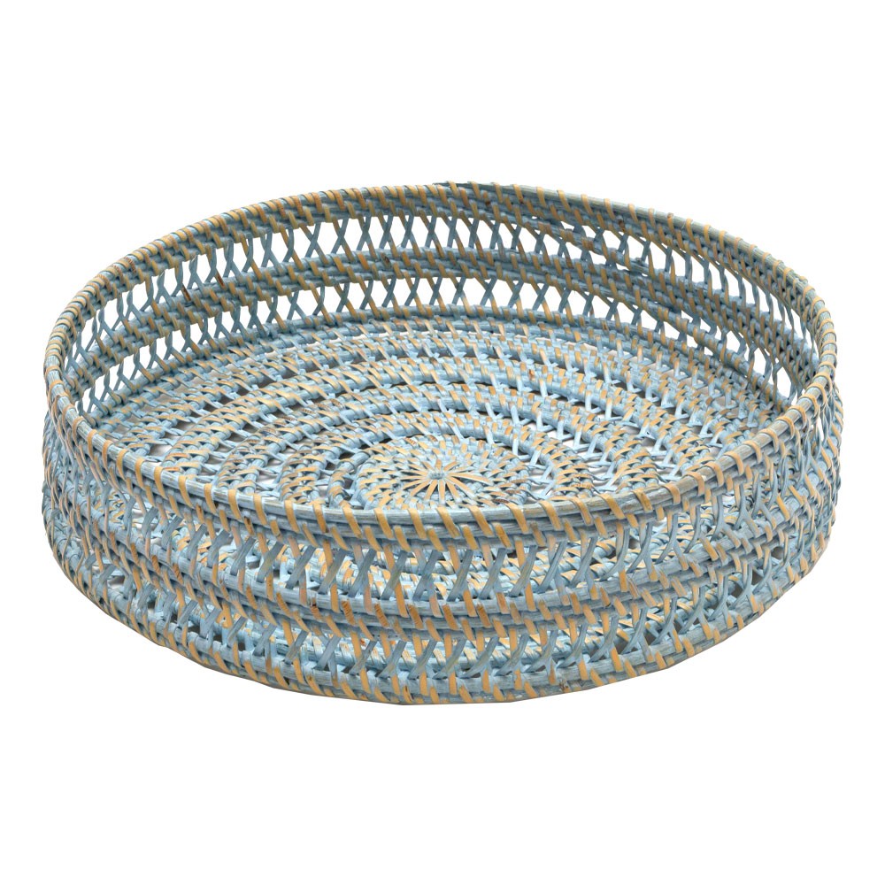 トレイ ラタン製 円形 かごバスケット デコレーショントレイ フルーツバスケット 小物収納 かご 小物入れ 籐 アジアン雑貨 13827 | ELEMENTS（インテリア） | 03