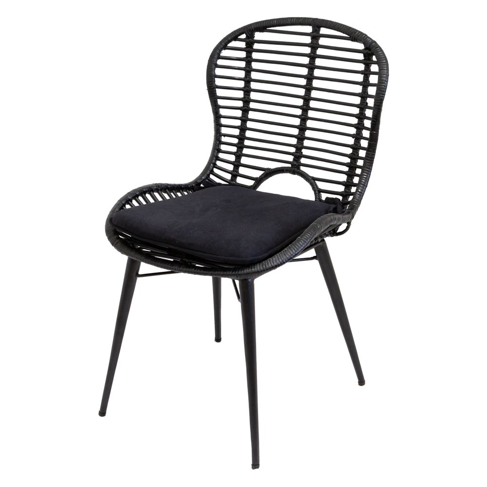 チェア イス ラタン 籐 シンプル アイアン 一人掛け 肘なし 背もたれ付き 格子状 ブラック ベージュ アジアン家具 モダン 13860-mt | ELEMENTS（インテリア） | 01