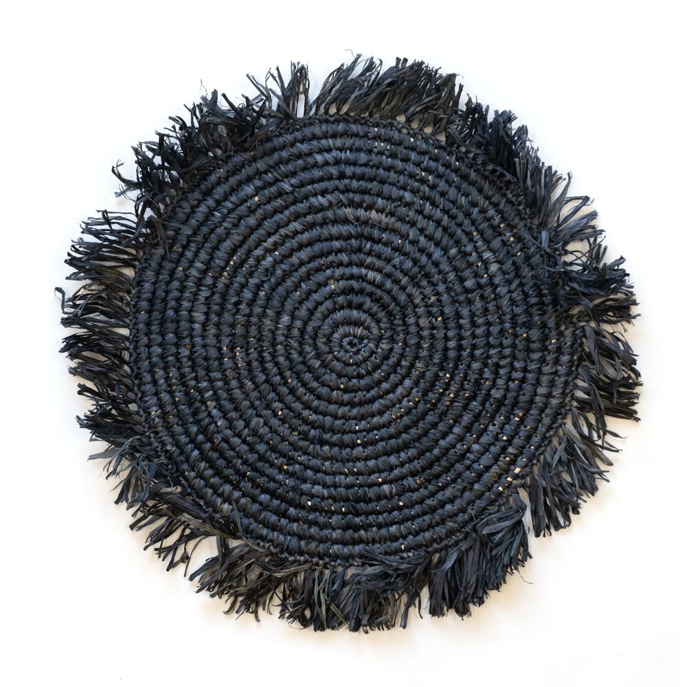 ランチョンマット ラフィア製 天然素材 円形 プレイスマット キッチン雑貨  テーブルコーディネート テーブルマット アジアン雑貨 カフェ風 13880-a | ELEMENTS（インテリア） | 02