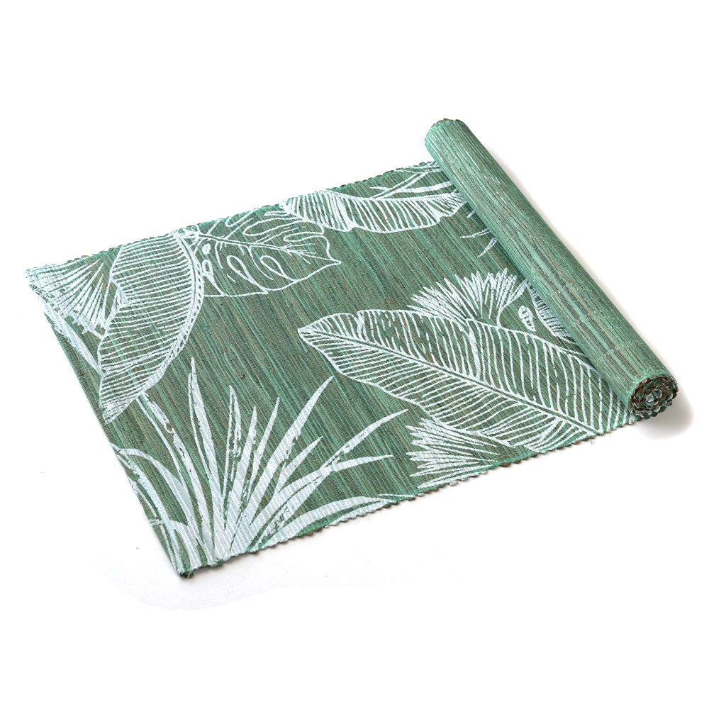 テーブルランナー ウォーターヒヤシンス製 コットン 天然素材 ハンドメイド カラフル 食卓布 クロス トロピカル モンステラ ハワイアン バナナリーフ 13954 | ELEMENTS（インテリア） | 04