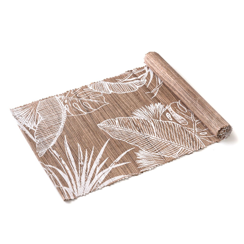 テーブルランナー ウォーターヒヤシンス製 コットン 天然素材 ハンドメイド カラフル 食卓布 クロス トロピカル モンステラ ハワイアン バナナリーフ 13954 | ELEMENTS（インテリア） | 03