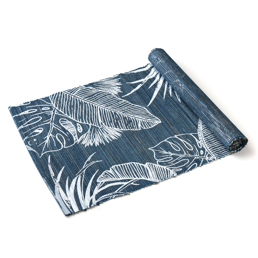 テーブルランナー ウォーターヒヤシンス製 コットン 天然素材 ハンドメイド カラフル 食卓布 クロス トロピカル モンステラ ハワイアン バナナリーフ 13954 | ELEMENTS（インテリア） | 02