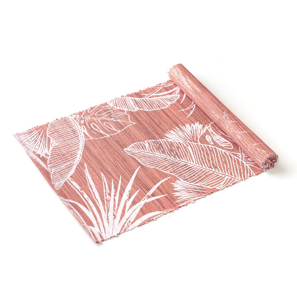 テーブルランナー ウォーターヒヤシンス製 コットン 天然素材 ハンドメイド カラフル 食卓布 クロス トロピカル モンステラ ハワイアン バナナリーフ 13954 | ELEMENTS（インテリア） | 01