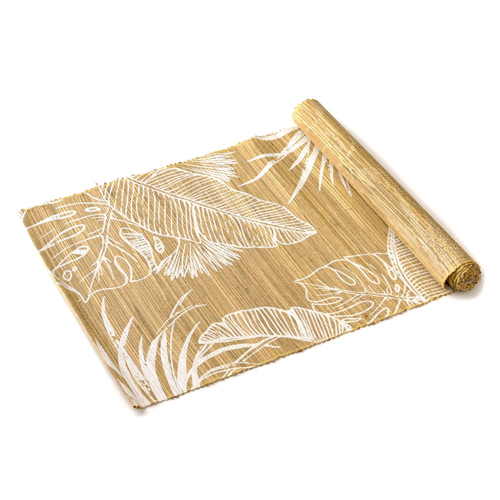 テーブルランナー ウォーターヒヤシンス製 コットン 天然素材 ハンドメイド カラフル 食卓布 クロス トロピカル モンステラ ハワイアン バナナリーフ 13954 | ELEMENTS（インテリア） | 05