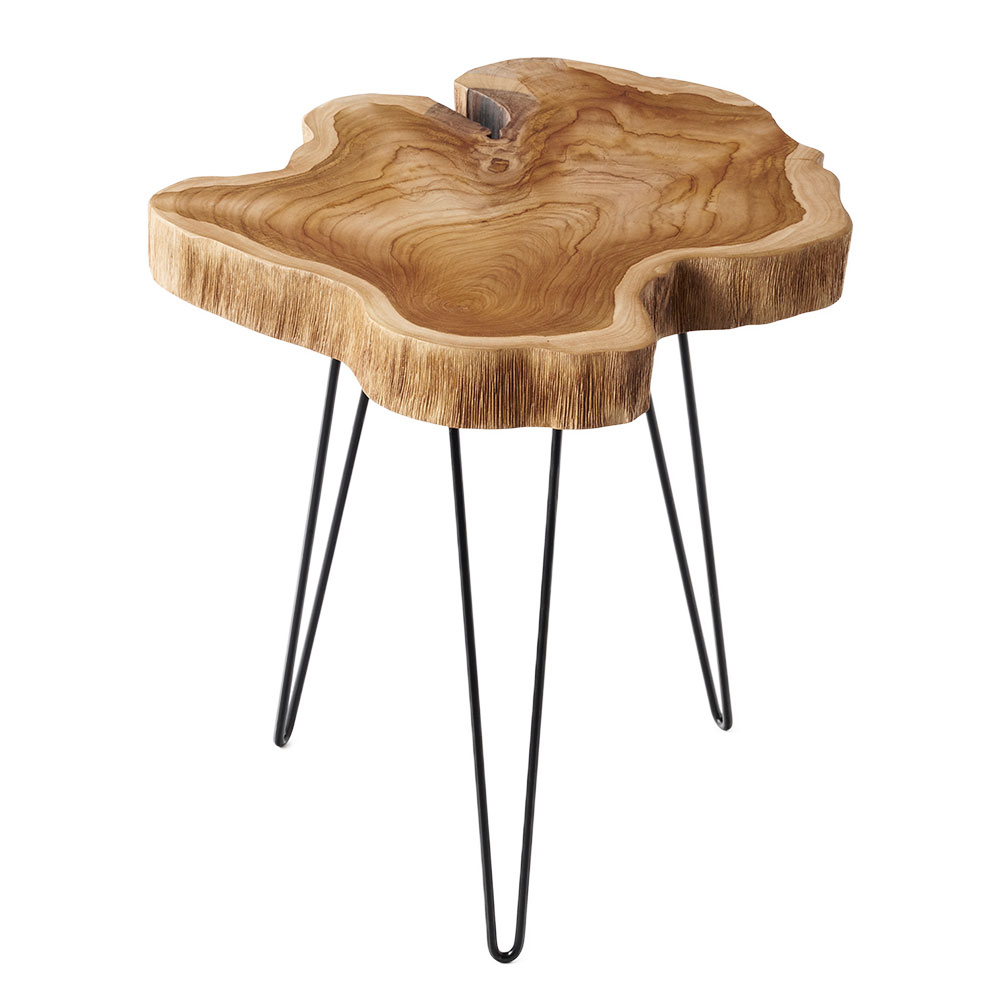 サイド テーブル 切り株 天然 ウッド 無垢 チーク 高さ 約 50cm ナチュラル ソファ 木 製 ナイト 花台 スタンド おしゃれ 北欧 インテリア 家具 西海岸 14024 | ELEMENTS（インテリア） | 01