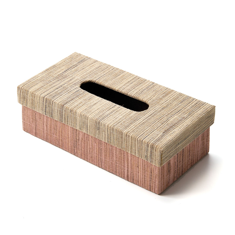 ティッシュ ケース ふた付 ボックス カバー ウォーターヒヤシンス ブルー ピンク W 27cm D 13.5cm H 7.5cm ホルダー おしゃれ 北欧 西海岸風 14026 | ELEMENTS（インテリア） | 02