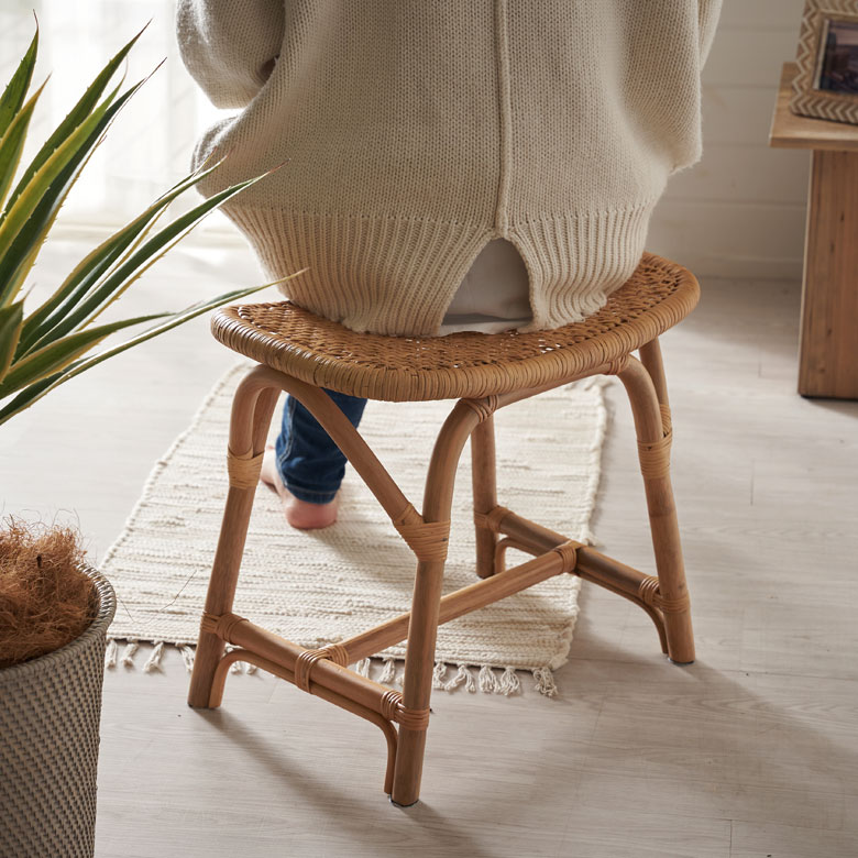 スツール ラタン 籐 天然素材 チェア 椅子 長方形 座面高 42cm
