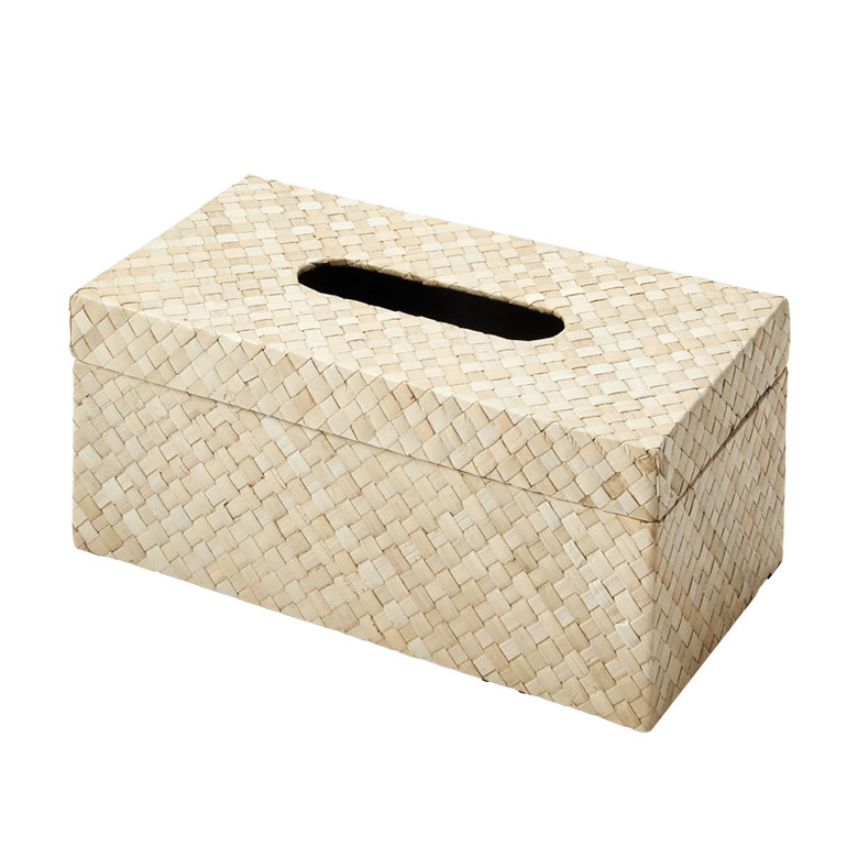 蓋付き ティッシュケース 厚型対応 ティッシュカバー パンダン 葉 天然素材 Lサイズ ボックス 卓上 おしゃれ 北欧 リゾート 雑貨 インテリア 西海岸 14068 | ELEMENTS（インテリア） | 01